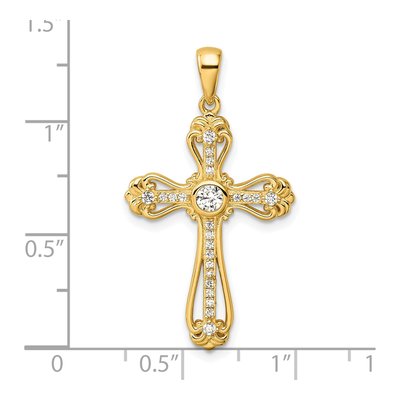Gold-Plated Sterling Silver CZ Cross Pendant – view 5