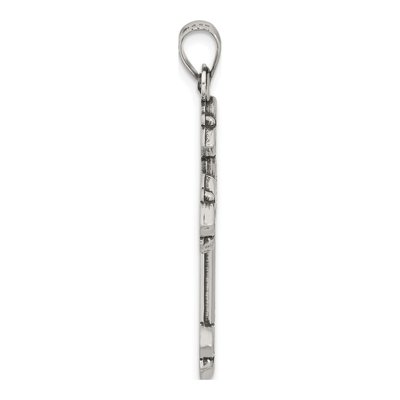 Sterling Silver Antiqued Budded Cross Pendant – view 2