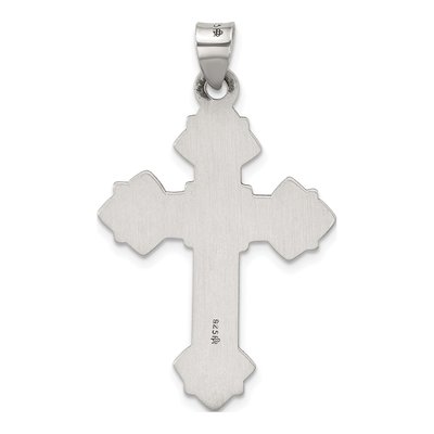 Sterling Silver Antiqued Budded Cross Pendant – view 3
