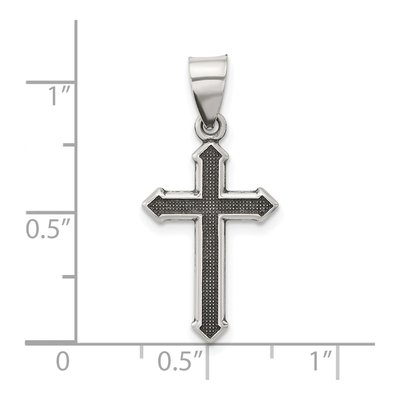 Sterling Silver Antiqued Textured Cross Pendant – view 5