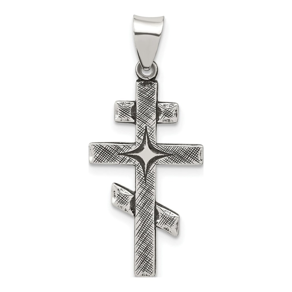 Sterling Silver Antiqued Jerusalem Cross Pendant