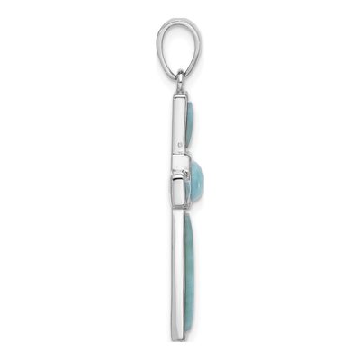 Sterling Silver Larimar Cross Pendant – view 3