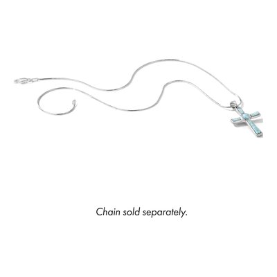 Sterling Silver Larimar Cross Pendant – view 6