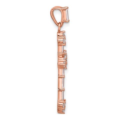 Rose Gold-Plated Sterling Silver CZ Cross Pendant – view 2
