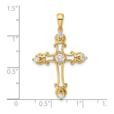 Gold-Plated Sterling Silver CZ Cross Pendant – view 5