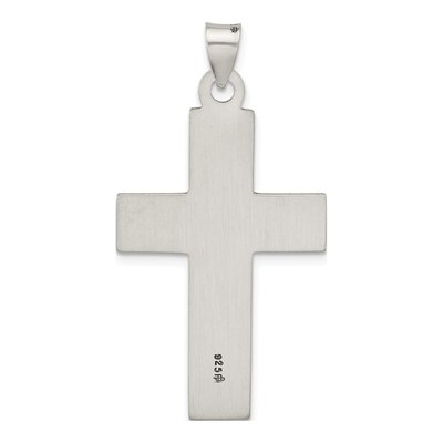 Sterling Silver Antiqued Textured Cross Pendant – view 3