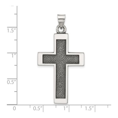Sterling Silver Antiqued Textured Cross Pendant – view 4