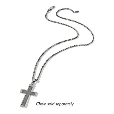 Sterling Silver Antiqued Textured Cross Pendant – view 5