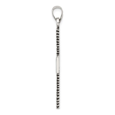 Sterling Silver Antiqued Textured Cross Pendant – view 2