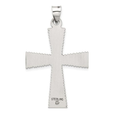 Sterling Silver Antiqued Textured Cross Pendant – view 3