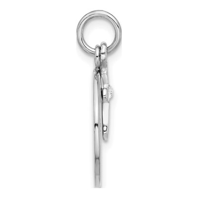 Sterling Silver Crystal Circle Disk Cross Pendant – view 3
