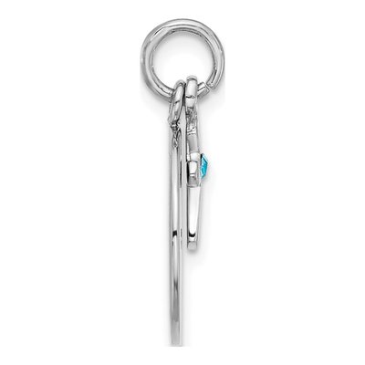 Sterling Silver Crystal Cross Disk Pendant – view 3