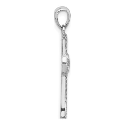Sterling Silver CZ Latin Cross Pendant – view 2