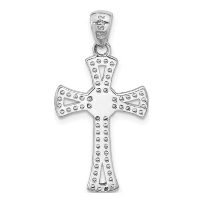 Sterling Silver CZ Latin Cross Pendant – view 3
