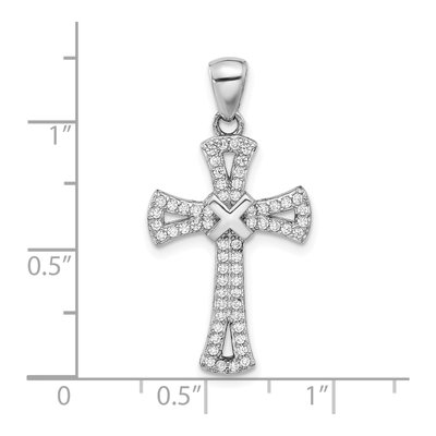 Sterling Silver CZ Latin Cross Pendant – view 4