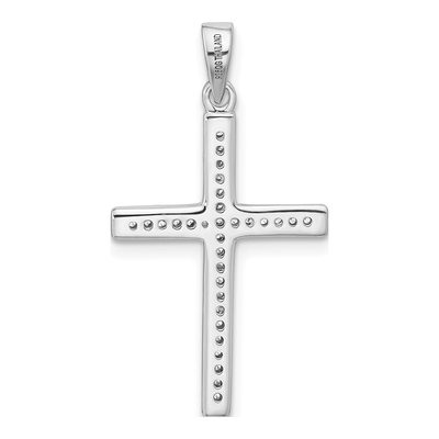 Sterling Silver CZ Latin Cross Pendant – view 4
