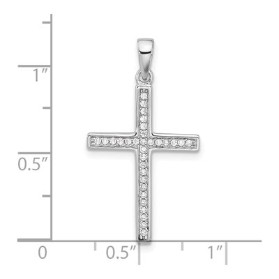 Sterling Silver CZ Latin Cross Pendant – view 5