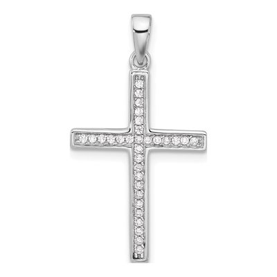Sterling Silver CZ Latin Cross Pendant