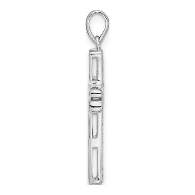 Sterling Silver CZ Pave Cross Pendant – view 3