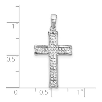 Sterling Silver CZ Pave Cross Pendant – view 5