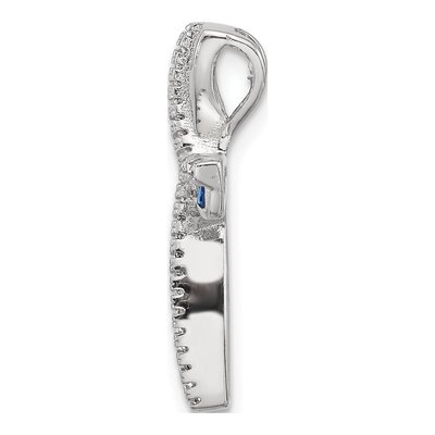 Sterling Silver CZ Cross Charm – view 3