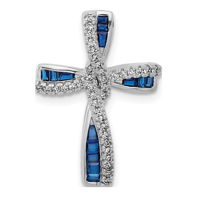 Sterling Silver CZ Cross Charm