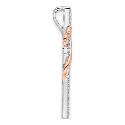Sterling Silver CZ Cross Heart Infinity Slide Pendant – view 3