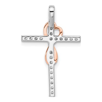 Sterling Silver CZ Cross Heart Infinity Slide Pendant – view 4