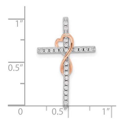 Sterling Silver CZ Cross Heart Infinity Slide Pendant – view 5