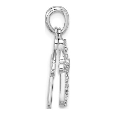 Sterling Silver CZ 2-Piece Cross Pendant – view 2