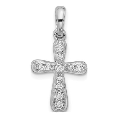 Sterling Silver CZ 2-Piece Cross Pendant – view 4