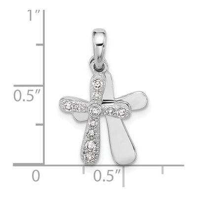 Sterling Silver CZ 2-Piece Cross Pendant – view 5