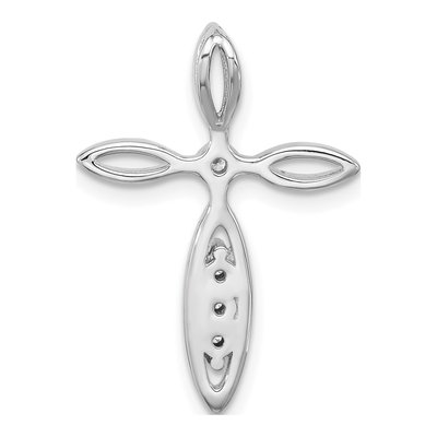 Sterling Silver CZ Pointed Cross Slide Pendant – view 3