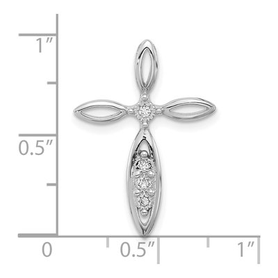 Sterling Silver CZ Pointed Cross Slide Pendant – view 4