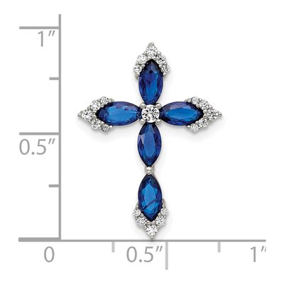 Sterling Silver CZ Cross Pendant – view 5