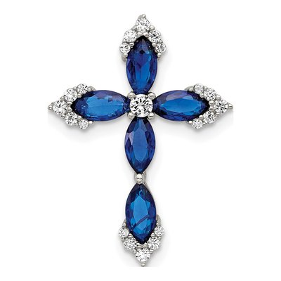 Sterling Silver CZ Cross Pendant
