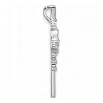 Sterling Silver CZ Flower Cross Slide Pendant – view 3