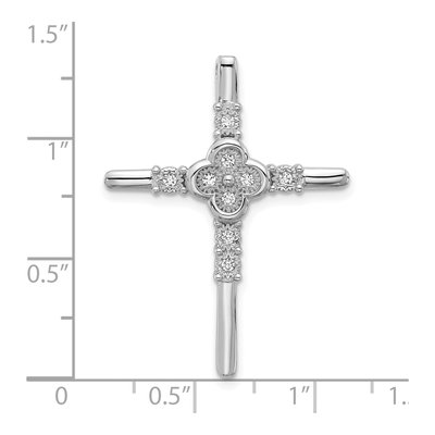 Sterling Silver CZ Flower Cross Slide Pendant – view 5