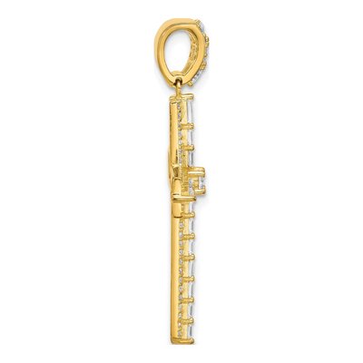 Gold-Plated Sterling Silver CZ Latin Cross Pendant – view 3