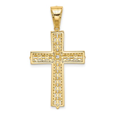 Gold-Plated Sterling Silver CZ Latin Cross Pendant – view 4