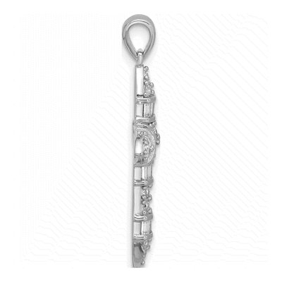 Sterling Silver CZ Cross Pendant – view 3
