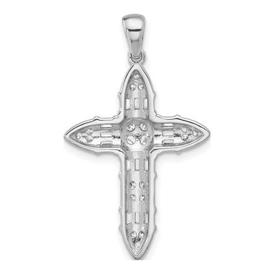 Sterling Silver CZ Cross Pendant – view 4
