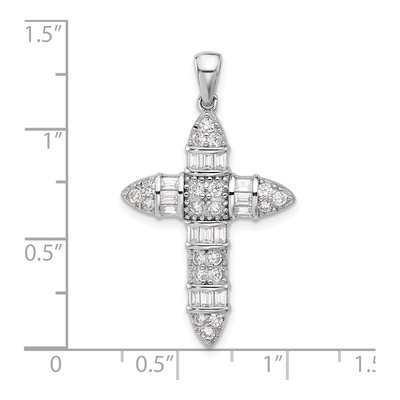 Sterling Silver CZ Cross Pendant – view 5