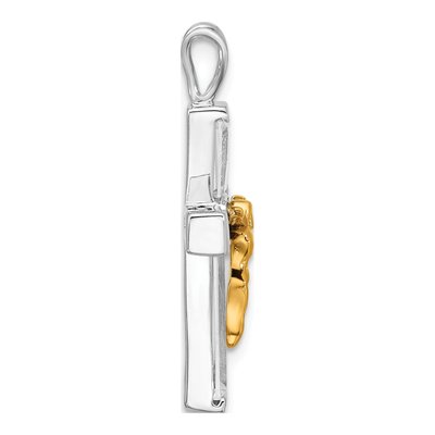 Sterling Silver CZ Crucifix Pendant – view 3