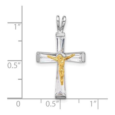 Sterling Silver CZ Crucifix Pendant – view 5
