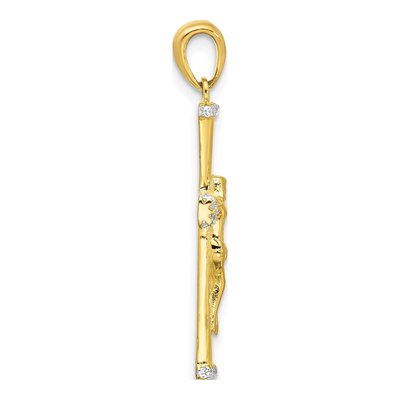 Gold-Plated Sterling Silver CZ Crucifix Cross Pendant – view 2
