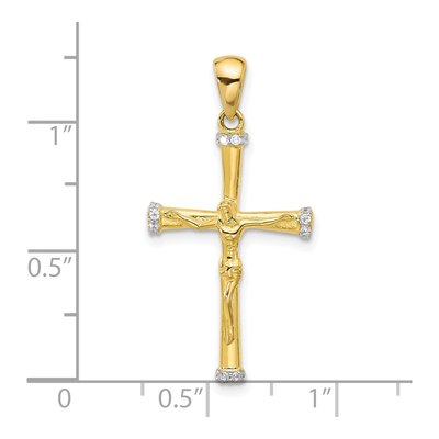 Gold-Plated Sterling Silver CZ Crucifix Cross Pendant – view 4