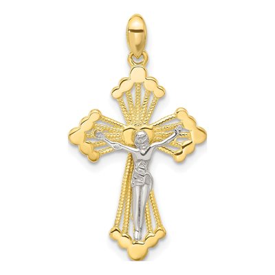 Gold-Plated Sterling Silver Crucifix Cross Pendant