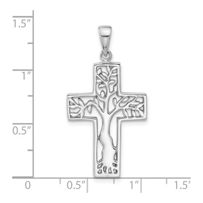 Sterling Silver Tree Cross Pendant – view 5