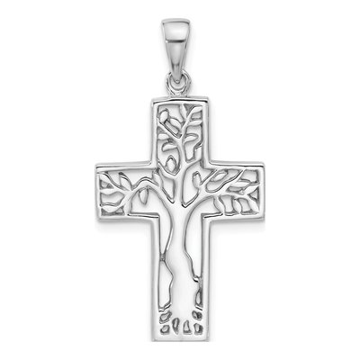 Sterling Silver Tree Cross Pendant